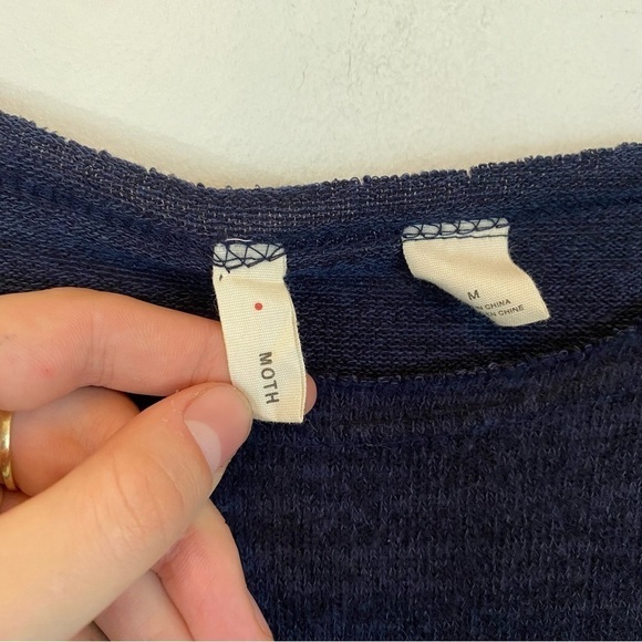 MOTH ANTHROPOLOGIE navy sweater twist dress - Picture 4 of 6